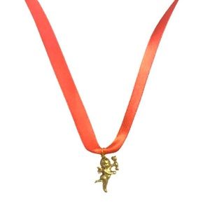 Coquette Heart Ribbon Necklace with Vintage Charm